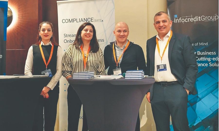 The Infocredit Group team at an event showcasing ComplianceSuite and Infocredit Group solutions