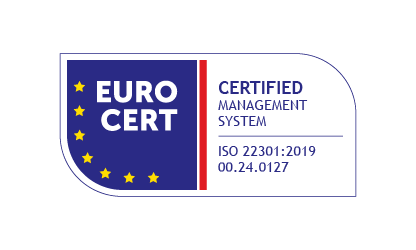 ISO 22301:2019 certification badge