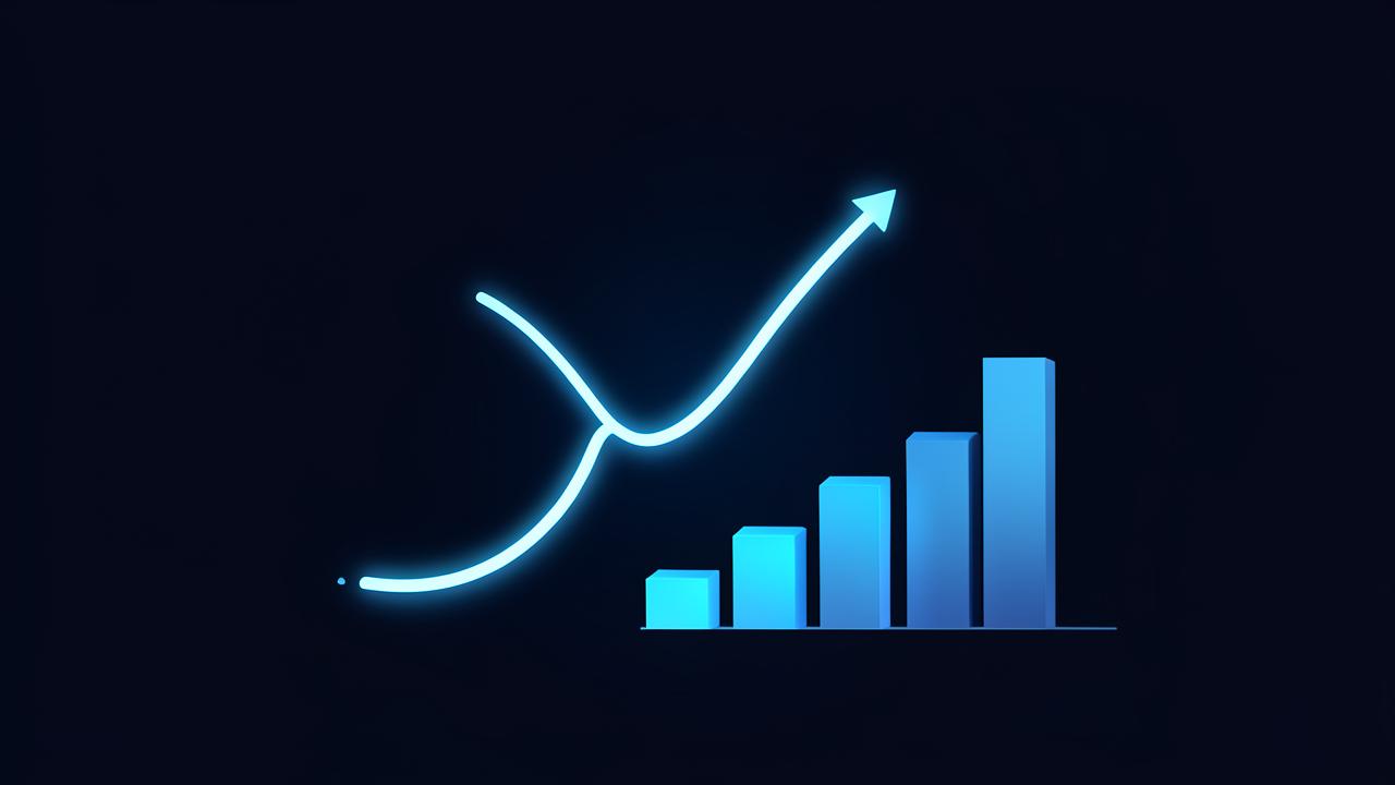 Illustration of a probability curve beside stacked value bars