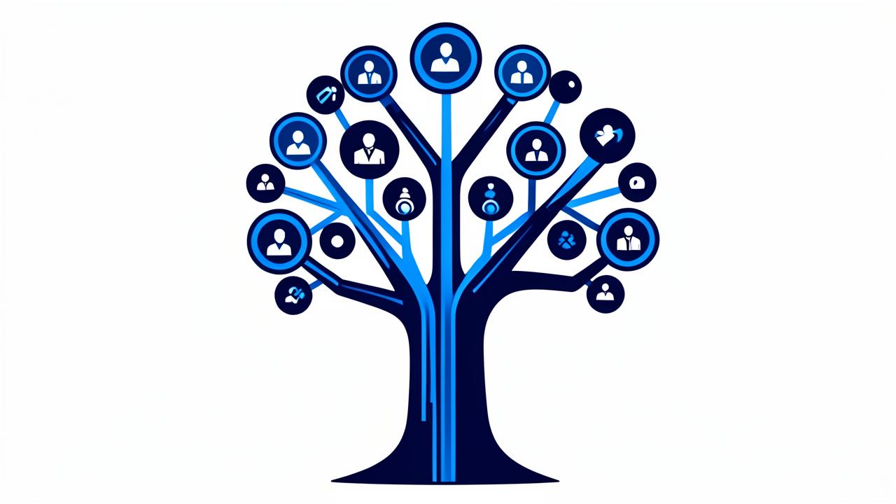 Illustration of a corporate ownership tree resolving to its ultimate owner